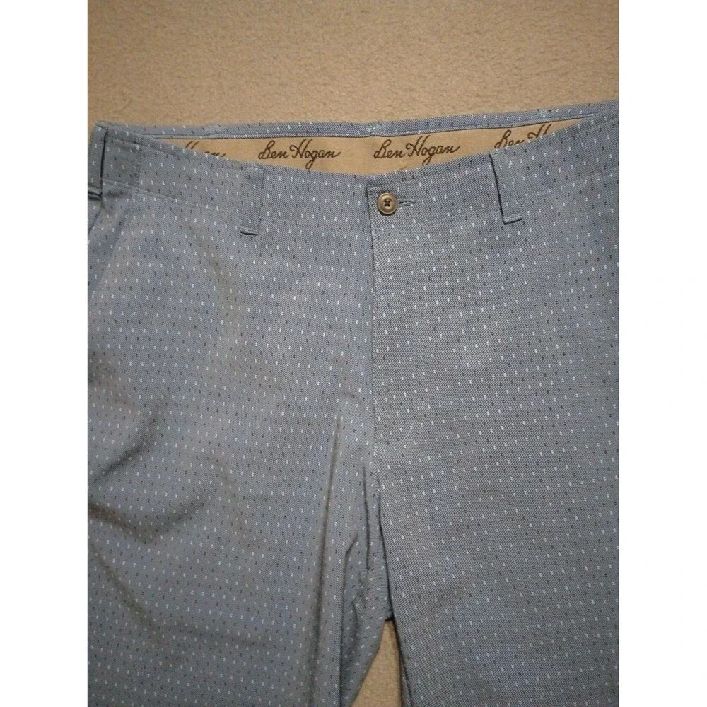 Ben Hogan Blue Check Golf Shorts Flat Front Mens 34